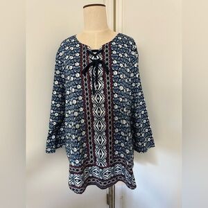 Dillard’s Allison Daley Women: size 1x: quality cotton blend pullover. 3/4 slv